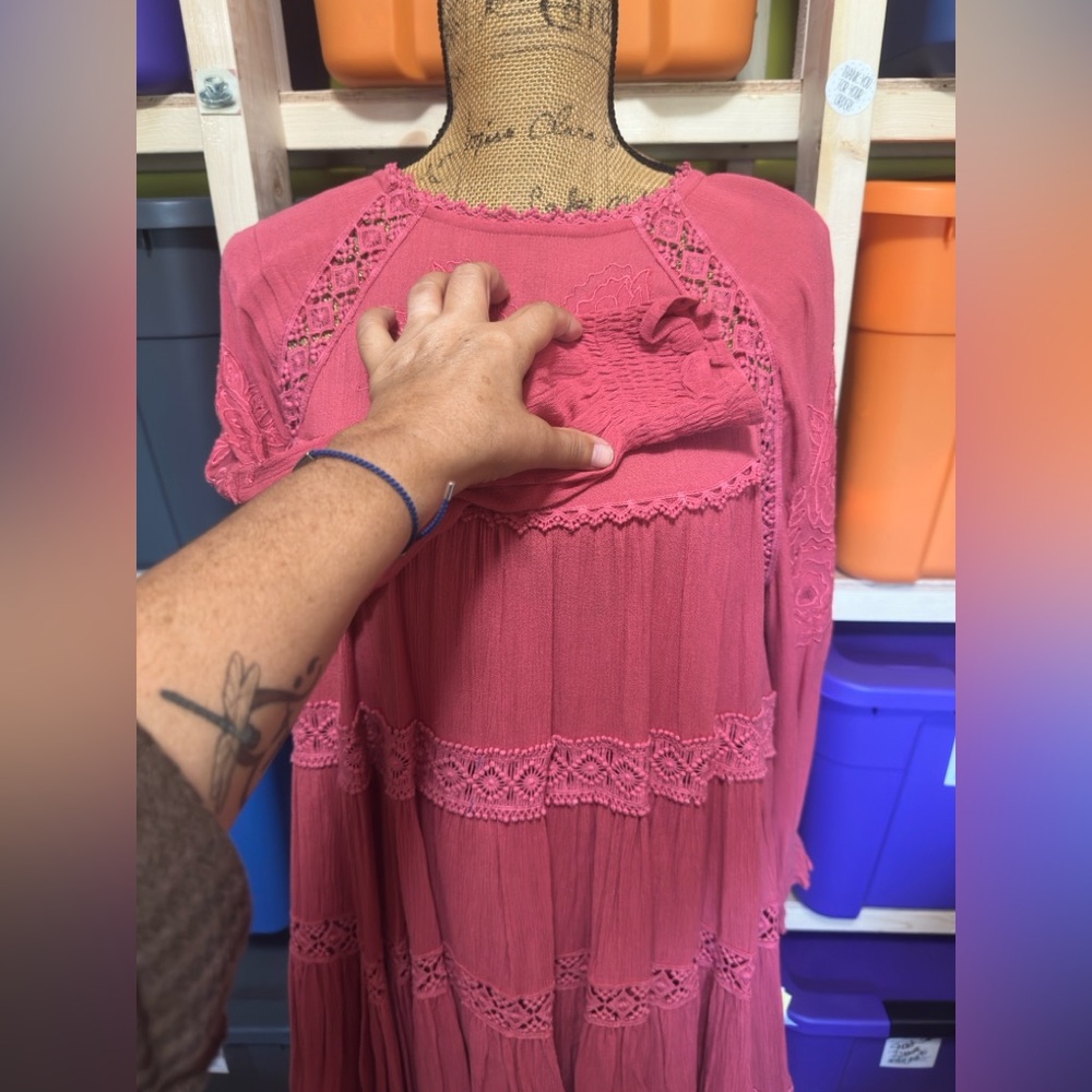 Free People Coral Lace Detail Women's Dress and slip - Picture 6 of 15